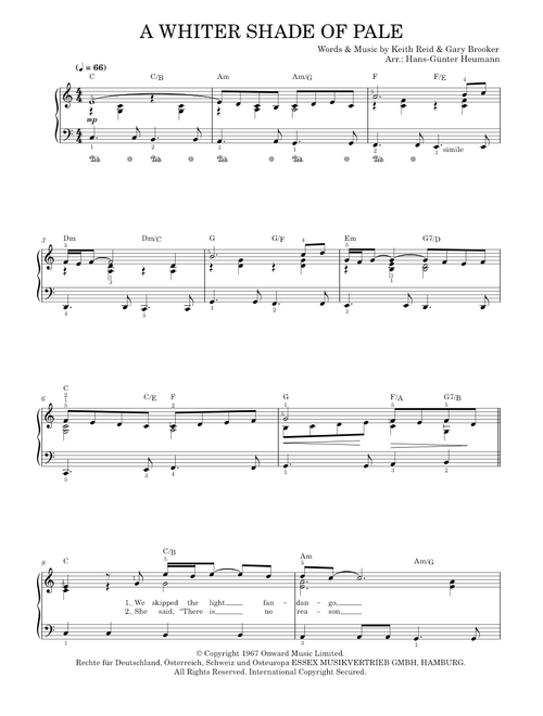 A Whiter Shade of Pale - Procol Harum (Piano Vocal)