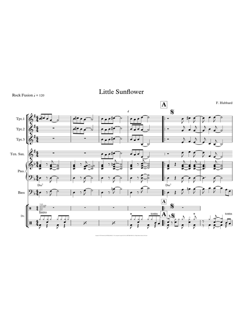 Little Sunflower (Arr. Ronald Hopman) - Freddie Hubbard (Small Ensemble)