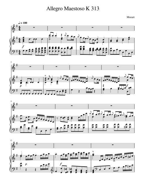 Flute Concerto in G major, K.313/285c – Wolfgang Amadeus Mozart Creating exercise 3