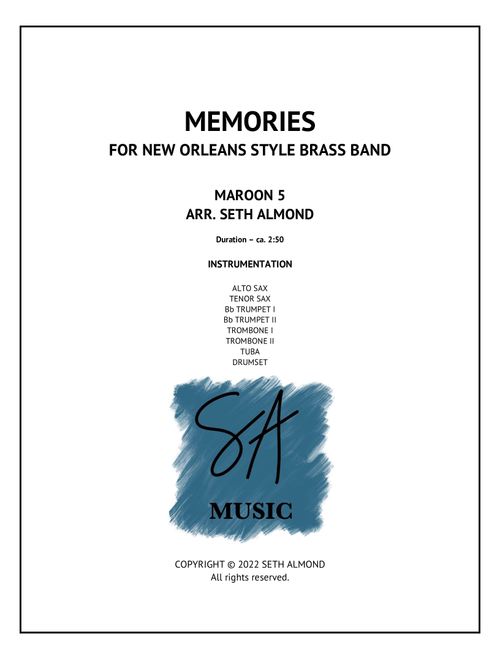 Memories (Arr. Seth Almond) - Maroon 5 (Small Ensemble)