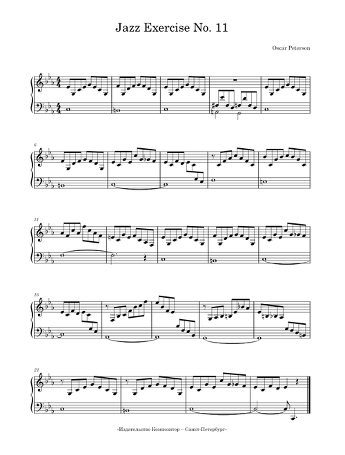 Jazz Exercise No. 11 – Oscar Peterson