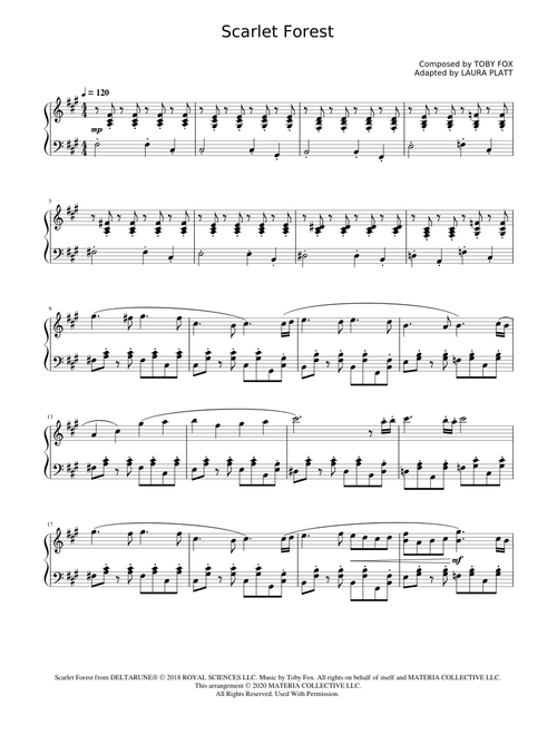 Scarlet Forest (DELTARUNE Chapter 1 Piano Score) - Toby Fox