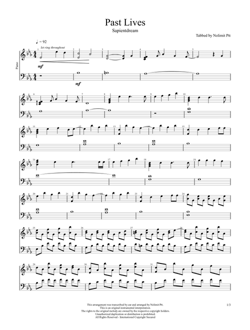 Past Lives - Säpientdream (Piano Solo)