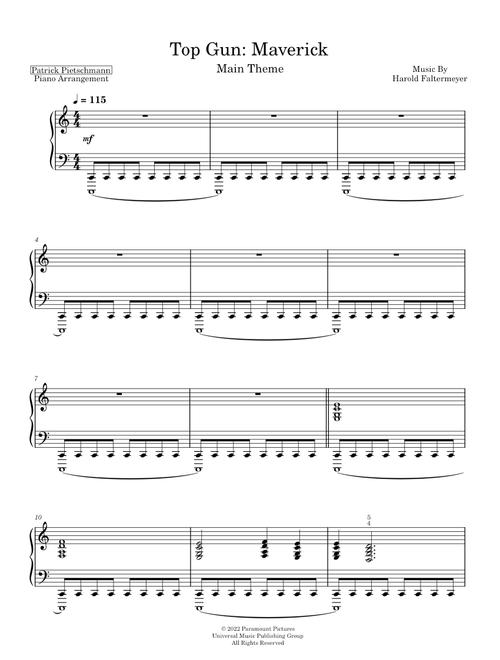 Top Gun: Maverick - Main Theme – Music by Harold Faltermeyer Arranged by Patrik Pietschmann