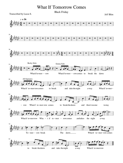 What If Tomorrow Comes (Soprano Line)