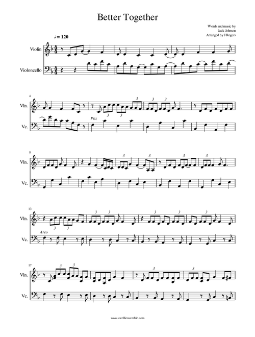 Better Together (Arr. Julia Rogers) - Jack Johnson (Instrumental Duet)