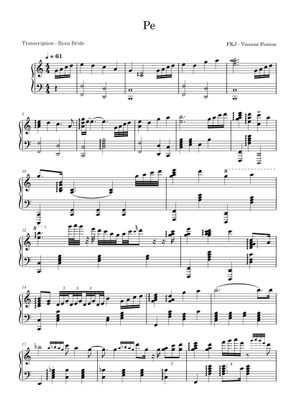 Pe – FKJ (Just Piano Version) Sheet Music for Piano (Solo