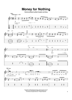 Play Official version of Sultans of swing Sheet Music by Dire