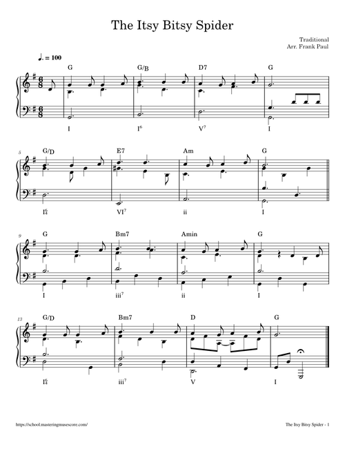 Exercise - The Itsy Bitsy Spider - Arr. Frank Paul