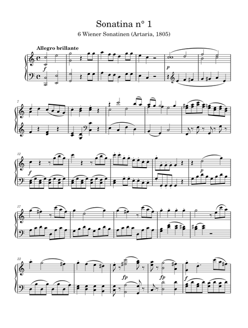 Six Viennese Sonatinas | Viennese Sonatina No. 1 – Wolfgang Amadeus Mozart