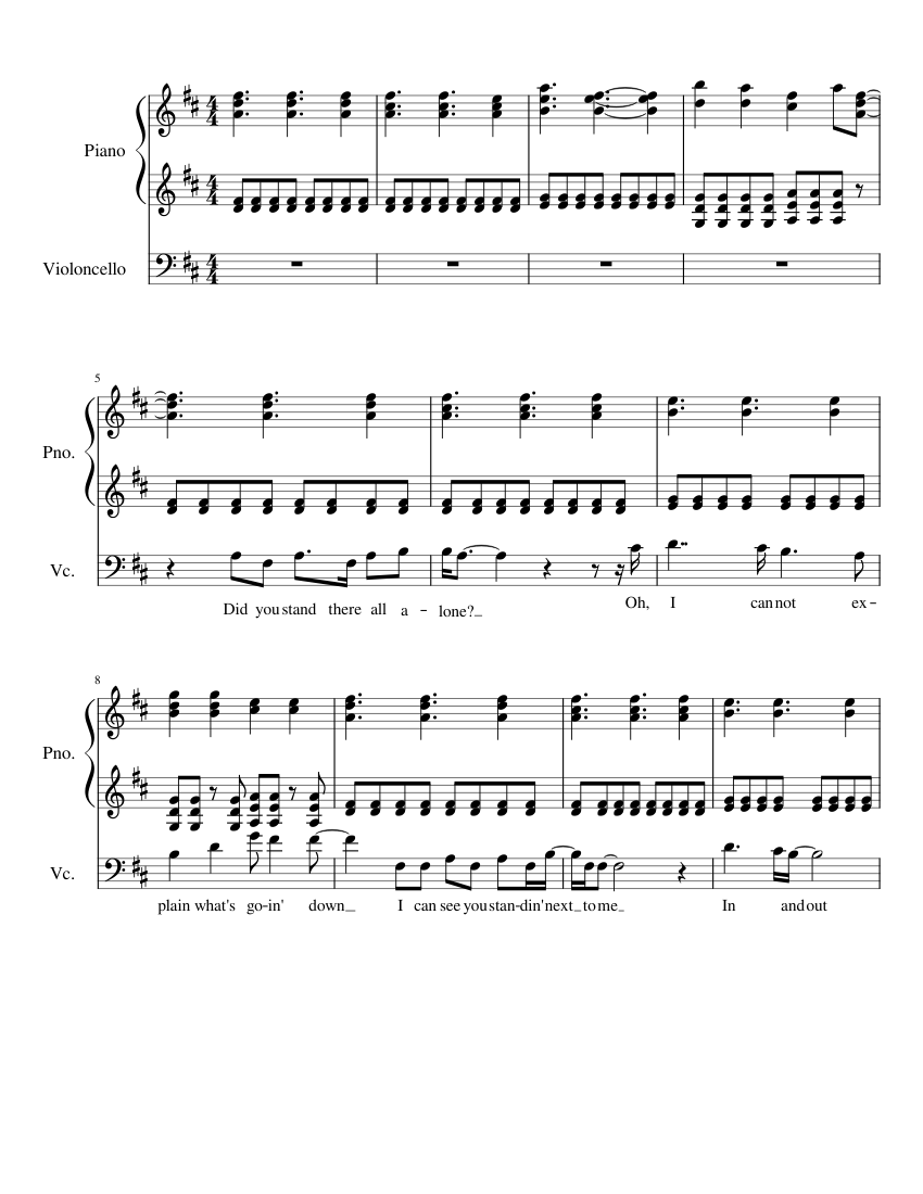 cigarette daydreams vocals only Daydream Sheet Music with Chords for Saxophone alto, French horn, Violin, Bass guitar (Mixed Quartet) Cigarette Daydreams - Cage the
