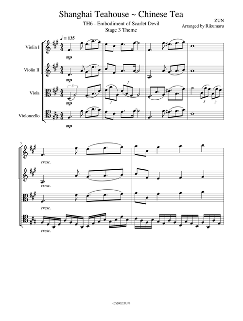 Shanghai Teahouse ~ Chinese Tea – ZUN String Quartet Arrangement