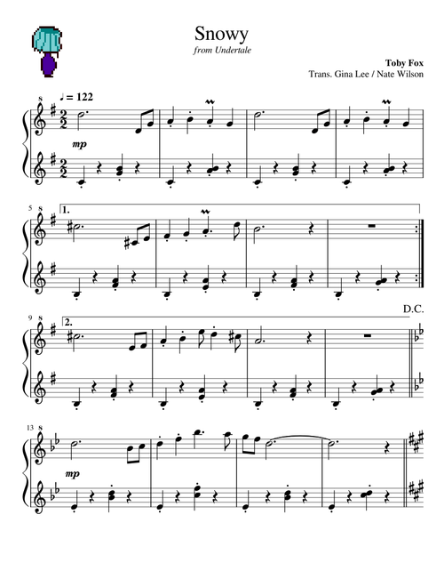 Snowy (from Undertale, for piano)