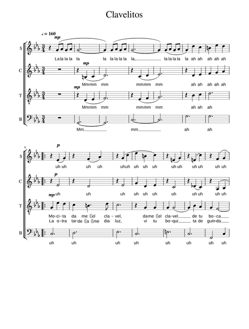 Clavelitos - SATB Spanish tuna