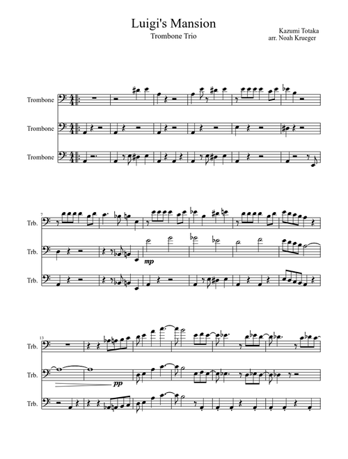 Luigi's Mansion - Main Theme (Trombone Trio)