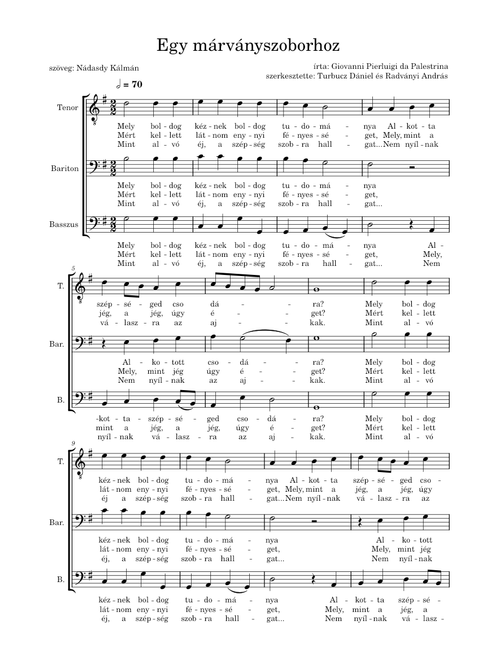Egy márványszoborhoz – Giovanni Pierluigi da Palestrina