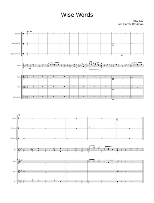 Wise Words - Toby Fox - arr. Carter Rossman