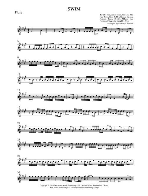 Swim (Arr. Leonardo Santoro) - BTS (Flute Solo)