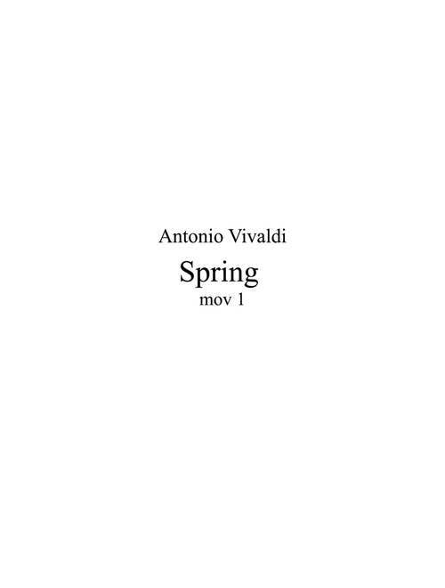The Four Seasons - Spring - mov1 for Violin and Cello Duet (Arr. mcbleke) - Antonio Vivaldi (Instrumental Duet)