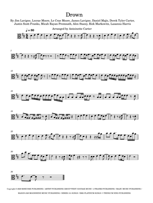 Drown (Arr. Antoinette Carter) - Lecrae & John Legend (Viola Solo)