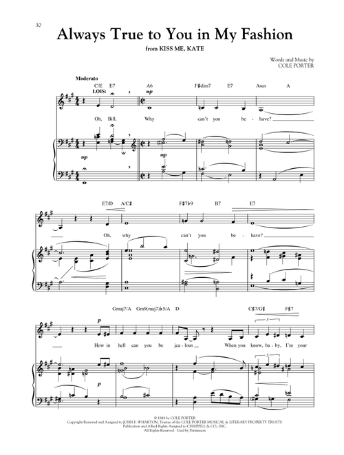 Always True To You In My Fashion (from Kiss Me Kate) (arr. Louise Lerch) - Cole Porter (Piano Vocal)