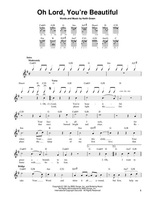 Oh Lord, You're Beautiful - Keith Green, Rebecca St James (Easy Guitar)