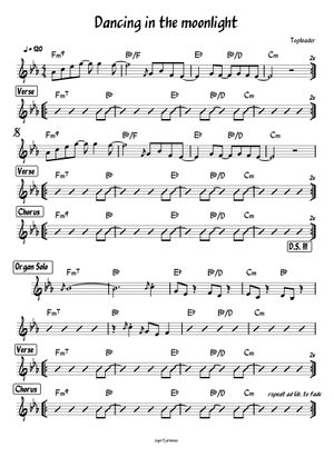 Dancing in the moonlight – Toploader (ALTO SAX RMX) Sheet Music with ...