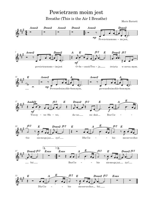 Powietrzem moim jest (Breathe) – Marie Barnett