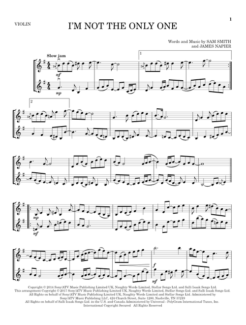I'm Not The Only One - Sam Smith (Violin Duet)