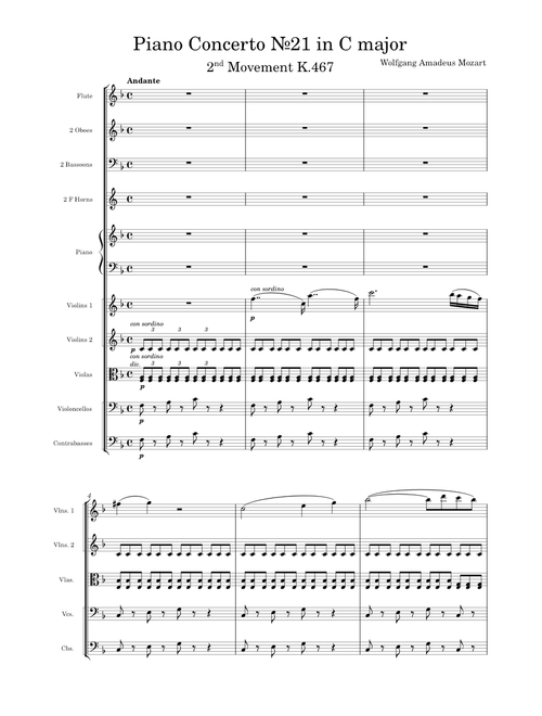 Piano Concerto No.21 in C major, 2nd Movement, K.467 – Wolfgang Amadeus Mozart