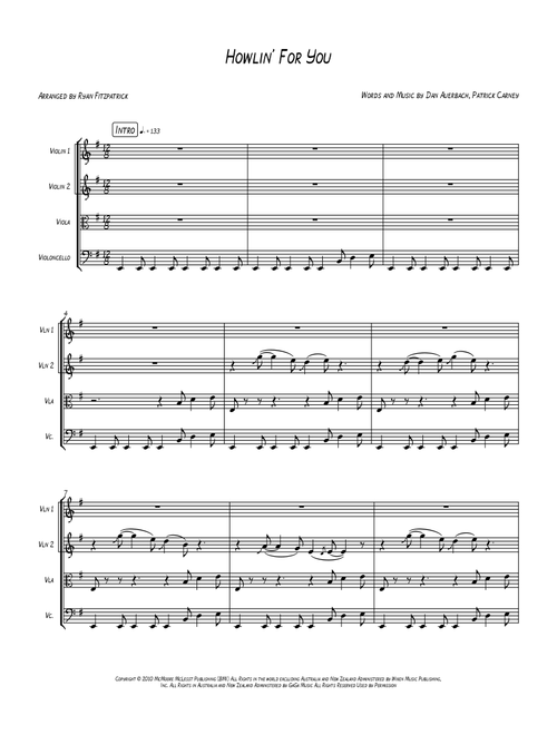 Howlin' For You (Arr. Ryan Fitzpatrick) - The Black Keys (String Quartet)