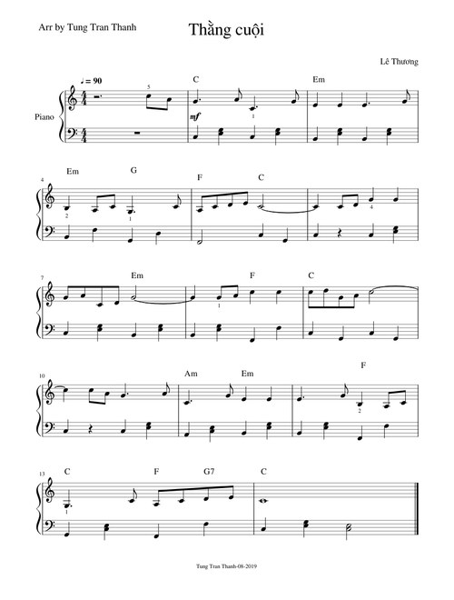 Thằng cuội-Lê Thương-Piano