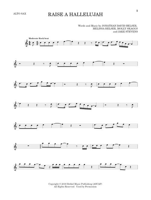 Raise A Hallelujah - Bethel Music (Alto Sax Solo)