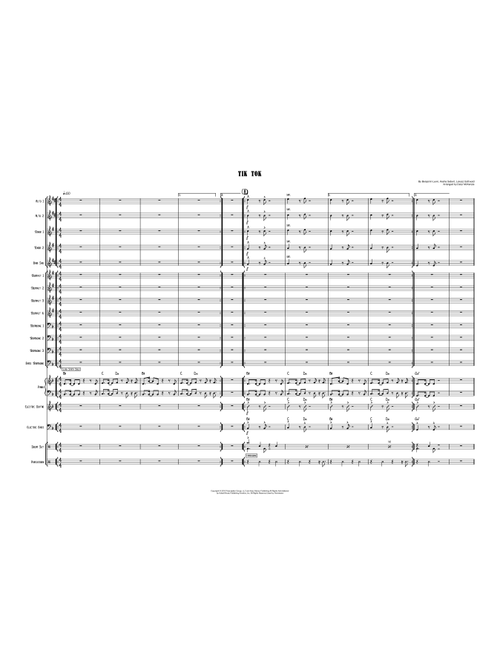 Tik Tok (Arr. Daryl McKenzie) - Ke$ha (Small Ensemble)