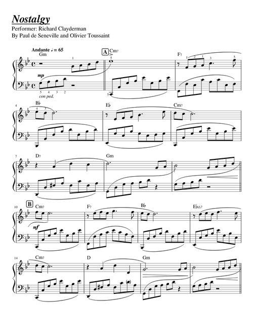 Nostalgy -Richard Clayderman-