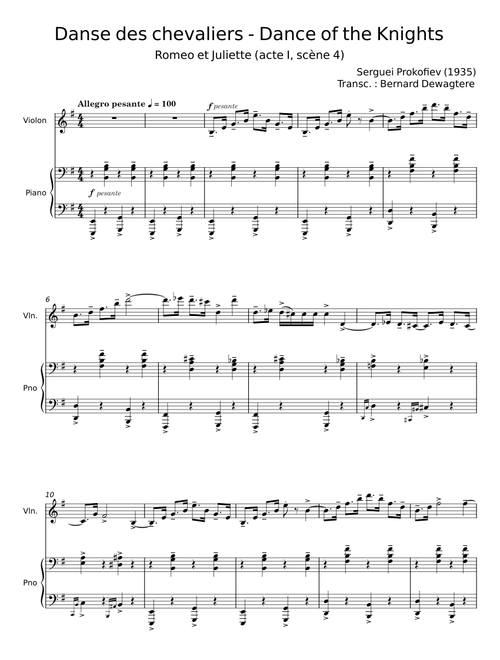 Romeo and Juliet, Op 64, No 13, Dance of the Knights - Sergei Prokofiev