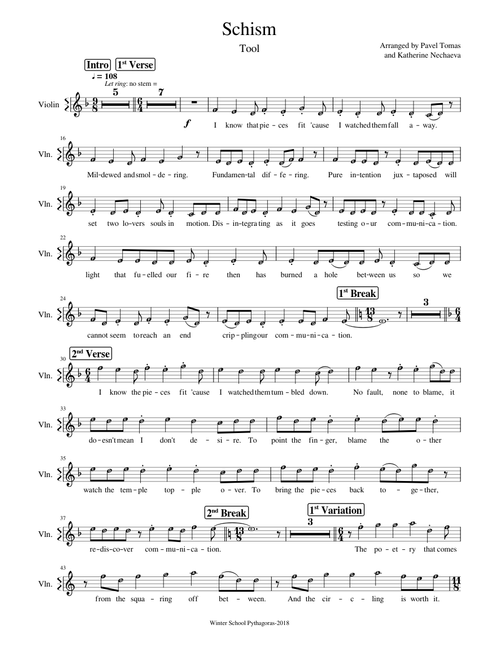 Schism tool violin