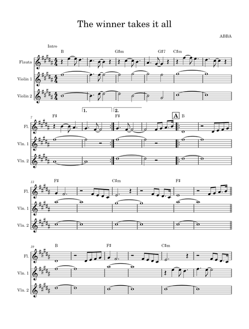The winner takes it all – ABBA