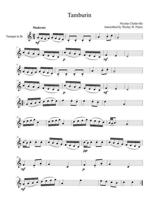 Tamburin (Arr. Wesley D. Peters) - Nicolas Chédeville (Instrumental Duet)
