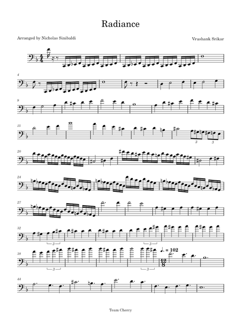 Radiance – Christopher Larkin - Hollow Knight - Transposed by Vsking2000 - Cello - Version 2