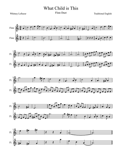 What Child is This Flute Duet