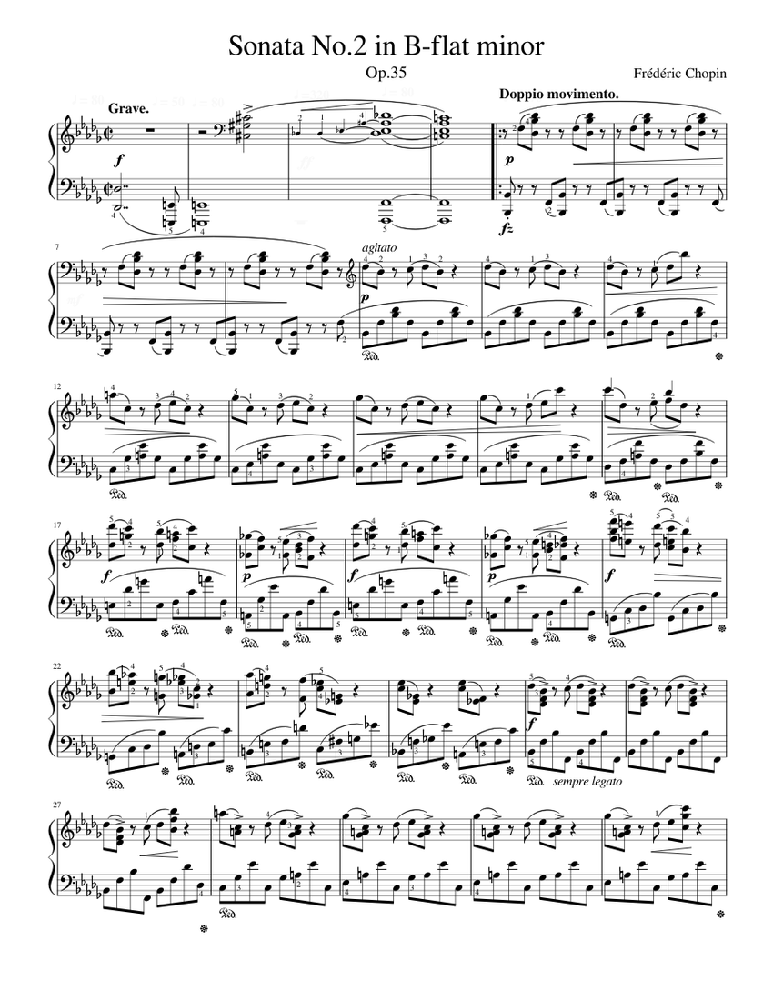 Sonata No.2 in B-flat minor, Op. 35 - F. Chopin Sheet Music for