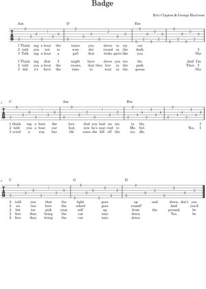 Play Official version of Badge Sheet Music by Eric Clapton Cream for ...