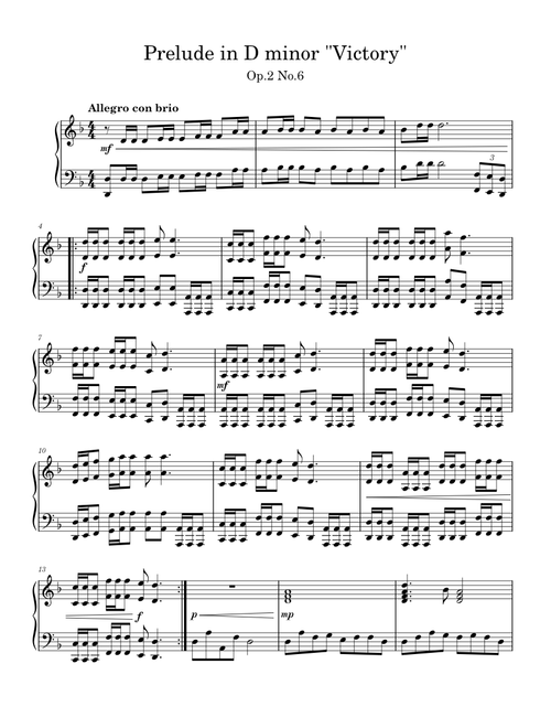 Prelude in D minor "Victory" Op.2 No.6