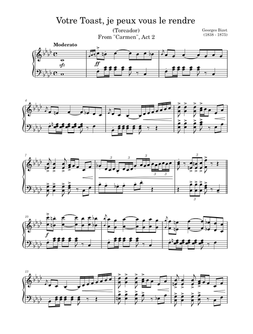 Toreador's Song (March of the Toreador) from "Carmen" by Georges Bizet – Georges Bizet
