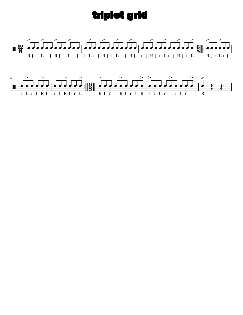 triplet_grid Sheet music for Snare drum (Solo)