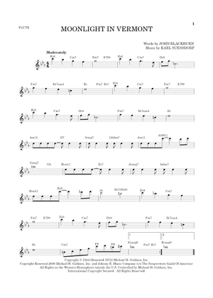 ボーカル　ビッグバンド譜面：Moonlight In Vermont ボーカル ビッグバンド譜面：Moonlight In Vermont Moonlight In