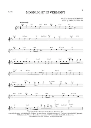 Play Official version of Moonlight In Vermont Sheet Music by Karl Play Official version of Moonlight In Vermont Sheet Music by Karl