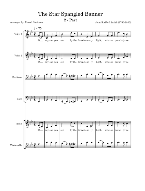 The_Star_Spangled_Banner Bb w/ Strings Baritone and Bass