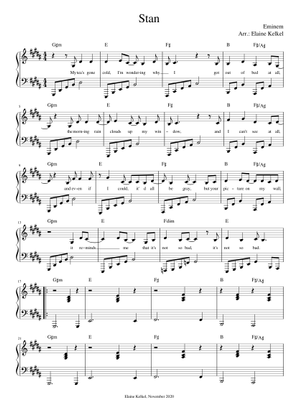 Stan – Eminem feat. Dido Eminem - Stan Sheet Music for Piano (Solo ...